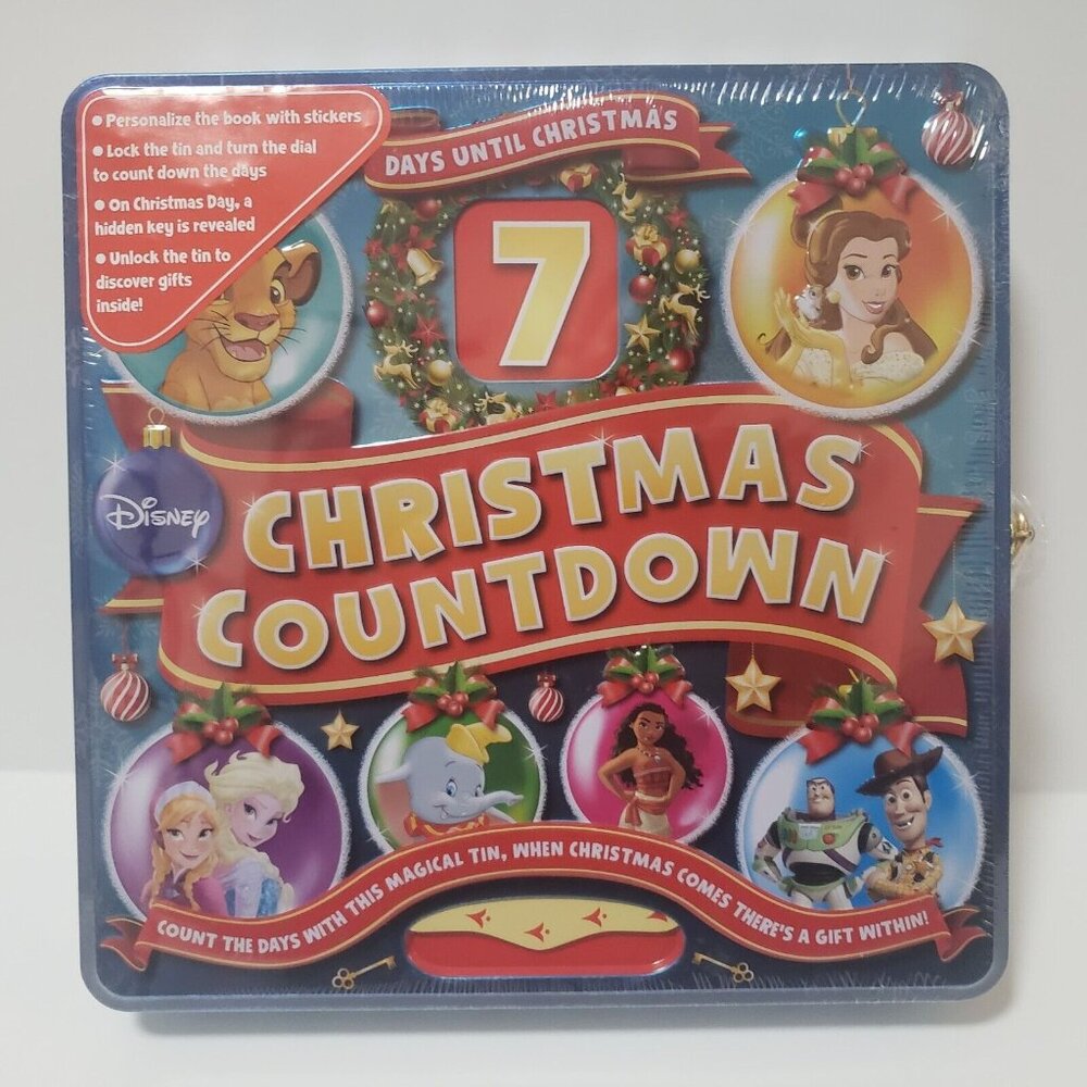 Disney Christmas Countdown Tin with Treasury Novelty Book 128 pages. See pics